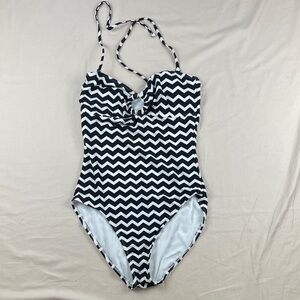 Old Navy Black and White Chevron One-Piece Swimsuit for Kids